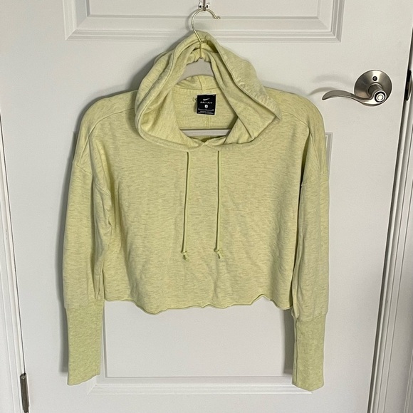 Nike Dri-Fit Lemon Yellow Cropped Training Hoodie - 47234 - Picture 4 of 13